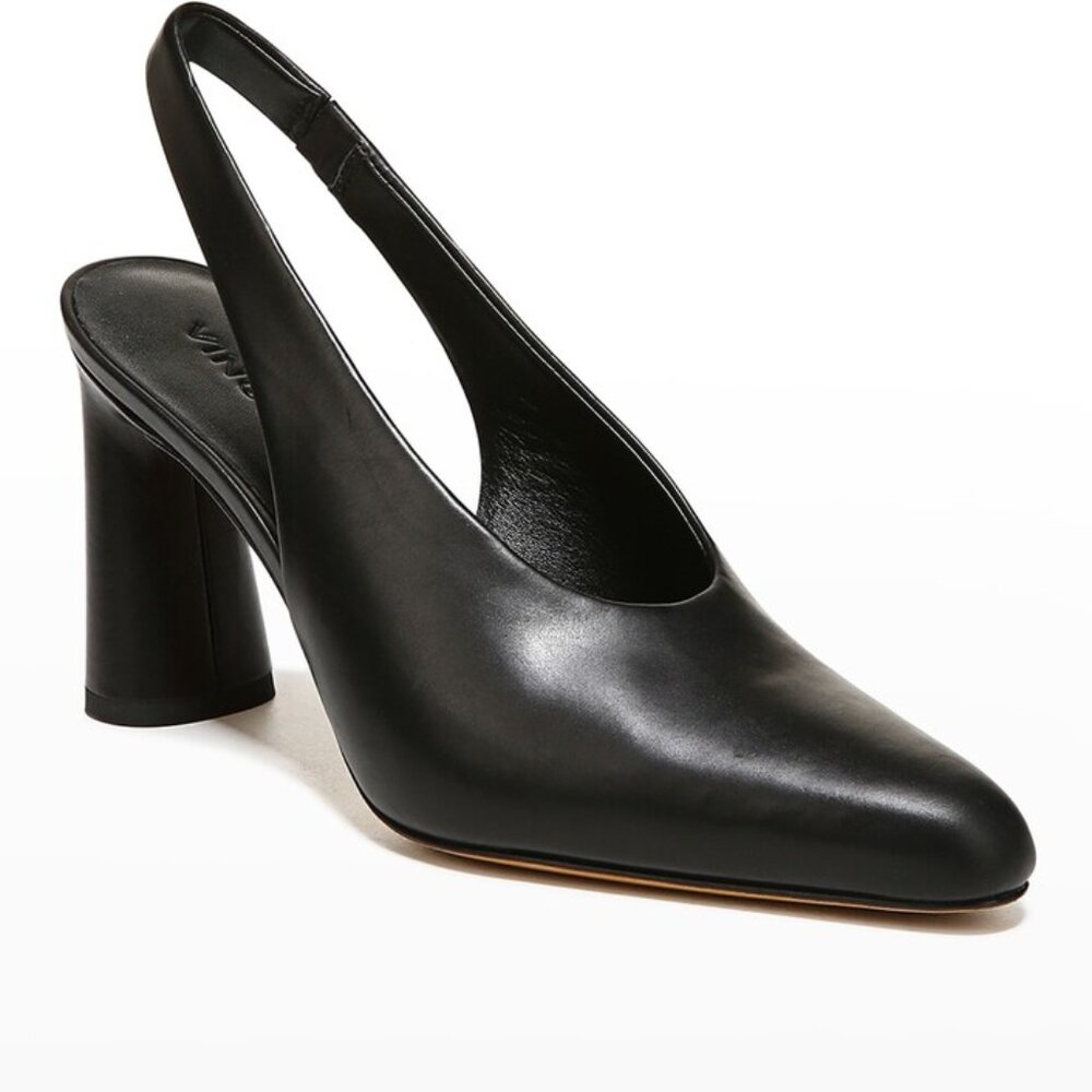 Vince Hellen Leather Heel Slingbacks Size 7.5